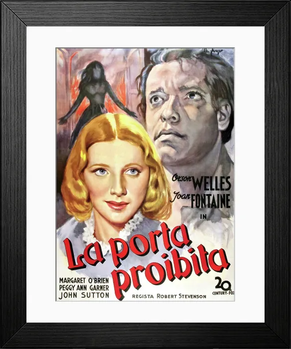 Framed Print : JANE EYRE, from left, Joan Fontaine, Orson Welles, 1944, TM and Copyright 20th Century Fox Film Corp. All rights reserved / courtesy Everett Collection