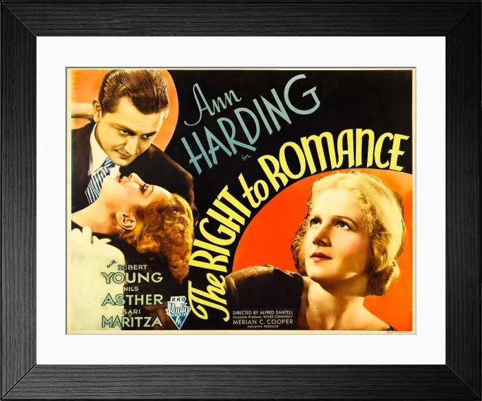 Framed Print : THE RIGHT TO ROMANCE, left: Robert Young, right: Ann Harding, 1933