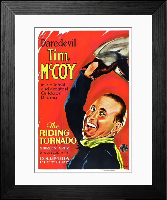 Framed Print : THE RIDING TORNADO, poster art, Tim McCoy, 1932 Framed Print : THE RIDING TORNADO, poster art, Tim McCoy, 1932