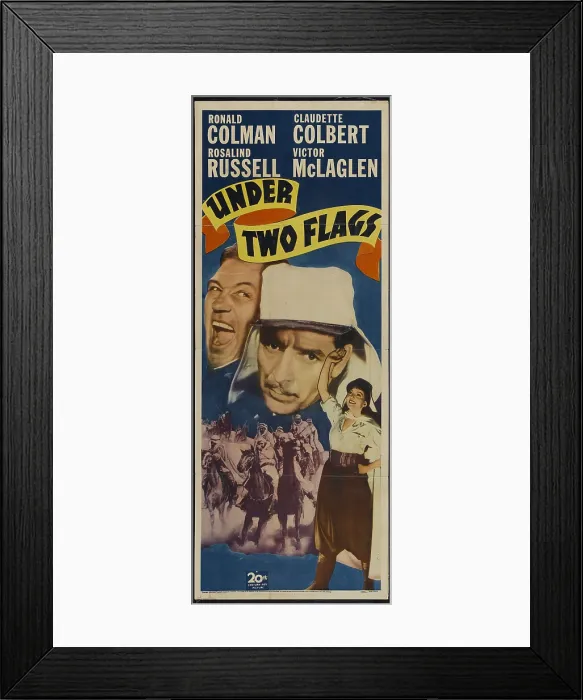 Framed Print : UNDER TWO FLAGS, top from left: Victor McLaglen, Ronald Colman, bottom right: Claudette Colbert, 1936, TM and Copyright 20th Century Fox Film Corp