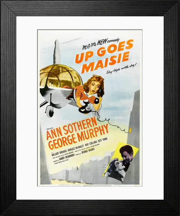 Framed Print : UP GOES MAISIE, US poster, Ann Sothern (center), bottom: George Murphy, Ann Sothern, 1946