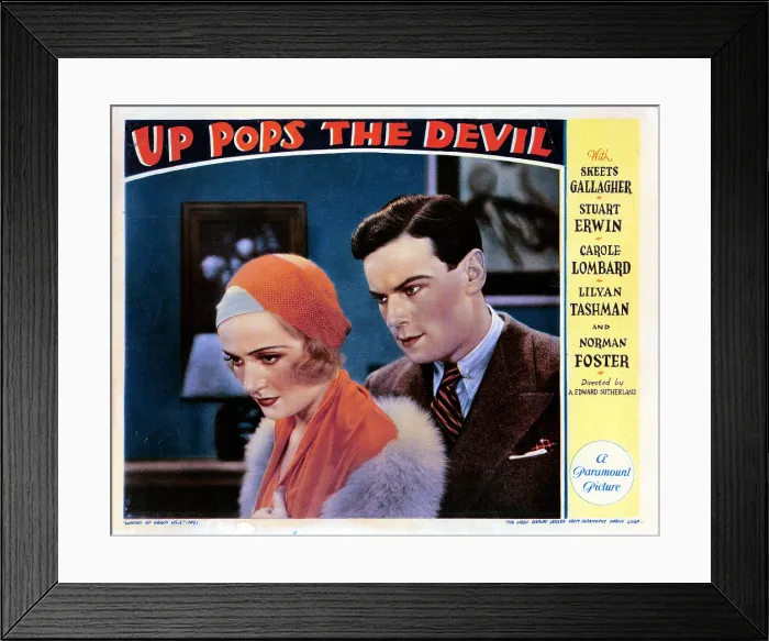 Framed Print : UP POPS THE DEVIL, from left, Carole Lombard, Norman Foster, 1931