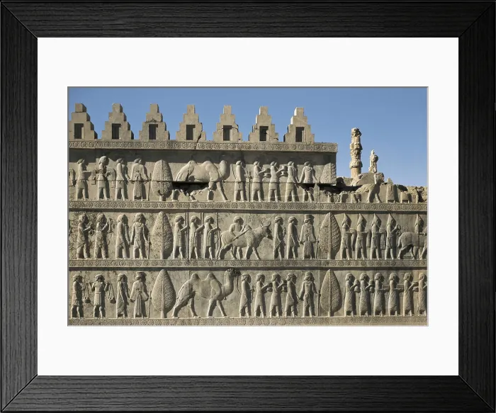 Framed Print : Palace of Darius I. Apadana or Audience Hall. 6th c. BC. IRAN. Persepolis. Palace of Darius. Representatives of the subjugated people giving offerings to Darius I. Persian art Framed Print : Palace of Darius I. Apadana or Audience Hall. 6th c. BC. IRAN. Persepolis. Palace of Darius. Representatives of the subjugated people giving offerings to Darius I. Persian art