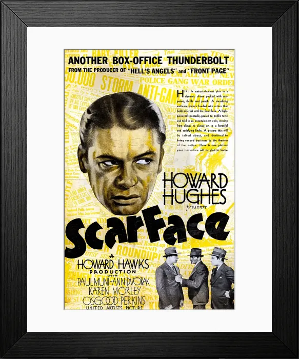 Framed Print : SCARFACE, Paul Muni, 1932