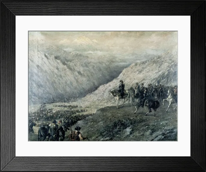 Framed Print : BALLERINI, Augusto (1857-1897). The Andes Pass. 1890. The army of San Martn crossing the los Andes to fight for the independence of Chile and Peru (1817). Oil on canvas Framed Print : BALLERINI, Augusto (1857-1897). The Andes Pass. 1890. The army of San Martn crossing the los Andes to fight for the independence of Chile and Peru (1817). Oil on canvas