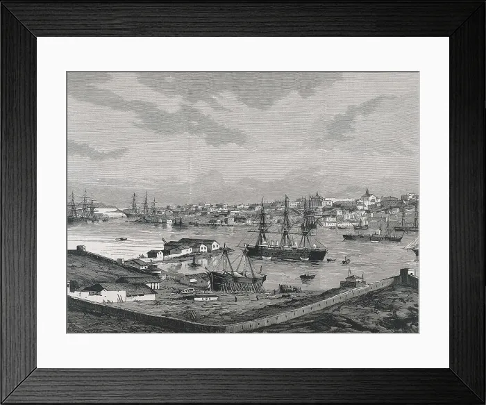 Framed Print : CAULA Y CORNEJO, Antonio de (1847). View of the Port of Mahn. 1884. La Ilustracin Espaola y Americana. Engraving. AISA / Everett Collection**US SALES ONLY** Framed Print : CAULA Y CORNEJO, Antonio de (1847). View of the Port of Mahn. 1884. La Ilustracin Espaola y Americana. Engraving. AISA / Everett Collection**US SALES ONLY**