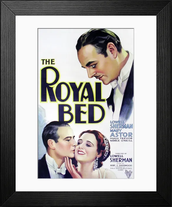 Framed Print : THE ROYAL BED, US poster art, top: Lowell Sherman; bottom from left: Anthony Bushell, Mary Astor, 1931 Framed Print : THE ROYAL BED, US poster art, top: Lowell Sherman; bottom from left: Anthony Bushell, Mary Astor, 1931