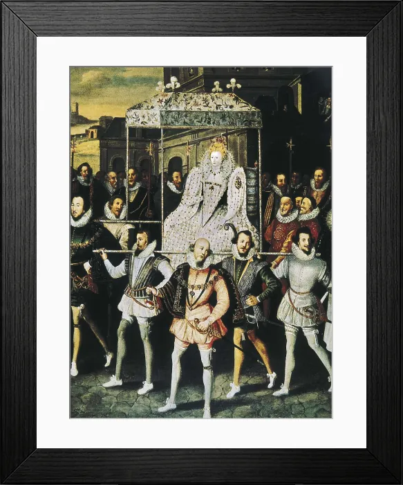 Framed Print : Elizabeth I of England, called 'the Virgin Queen' (1533-1603). Queen Elizabeth I of England carried in a palanquin. Painting. AISA / Everett Collection**US SALES ONLY** Framed Print : Elizabeth I of England, called 'the Virgin Queen' (1533-1603). Queen Elizabeth I of England carried in a palanquin. Painting. AISA / Everett Collection**US SALES ONLY**