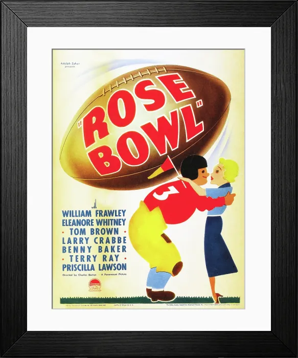 Framed Print : ROSE BOWL, window card, 1936