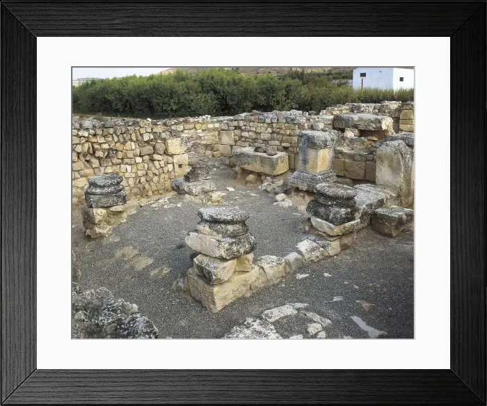 Framed Print : SPAIN. ARAGON. HUESCA. Fraga. Roman remains of the ancient Villa Fortunatus (2nd-4th c.), example of rural architecture in Low Empire period
