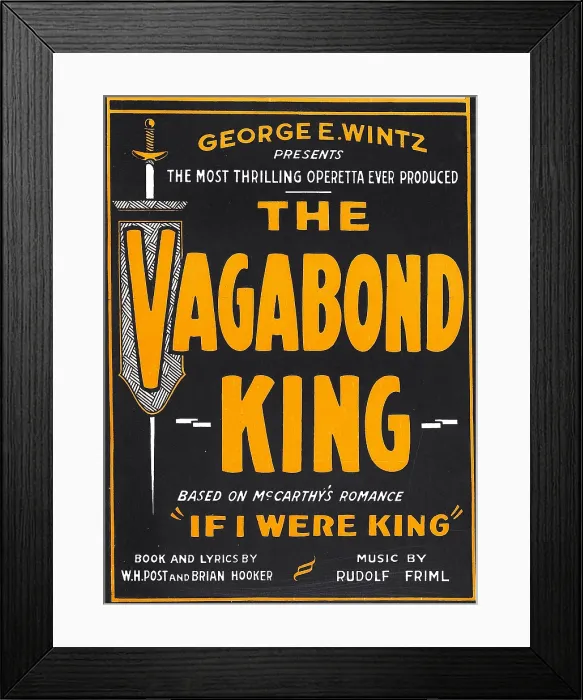 Framed Print : THE VAGABOND KING, window card, 1930 Framed Print : THE VAGABOND KING, window card, 1930