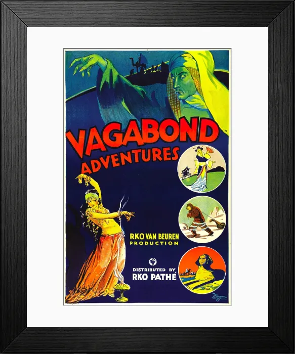 Framed Print : VAGABOND ADVENTURES, poster art, 1932 Framed Print : VAGABOND ADVENTURES, poster art, 1932