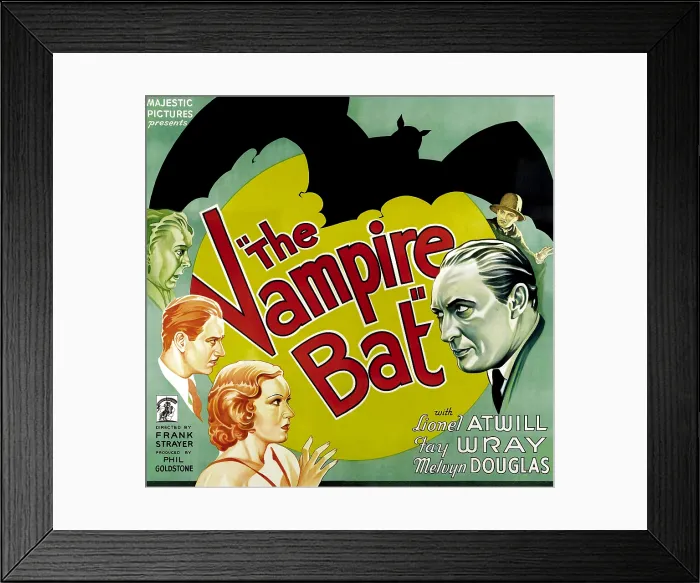 Framed Print : THE VAMPIRE BAT, from left: Maude Eburne, Melvyn Douglas, Fay Wray, Lionel Atwill, 1933