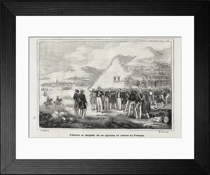 Framed Print : Spain. First Carlist War. Cabrera says goodbye to his army before going to France. Engraving. SPAIN. Madrid. National Library. AISA / Everett Collection**US SALES ONLY** Framed Print : Spain. First Carlist War. Cabrera says goodbye to his army before going to France. Engraving. SPAIN. Madrid. National Library. AISA / Everett Collection**US SALES ONLY**