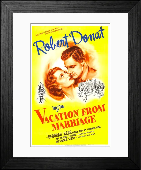 Framed Print : VACATION FROM MARRIAGE, (aka PERFECT STRANGERS), US poster, Deborah Kerr, Robert Donat, 1945