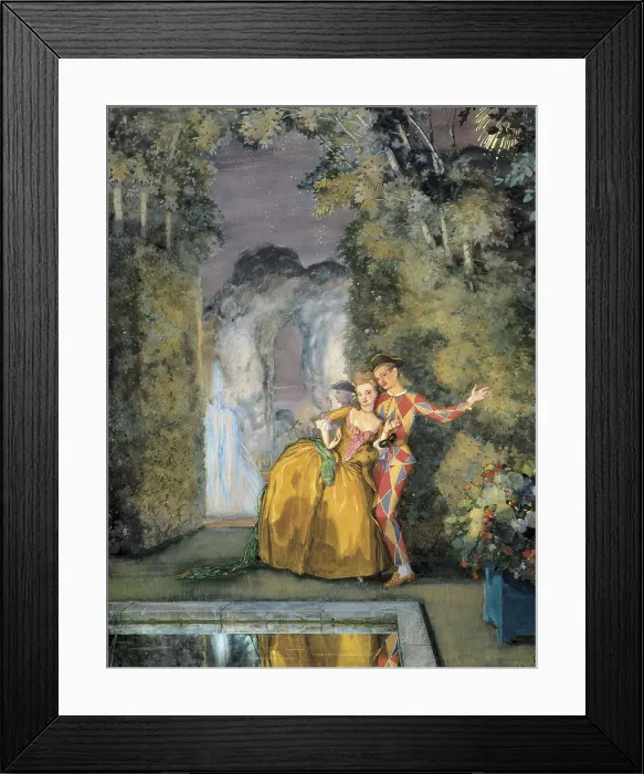 Framed Print : SOMOV, Konstantin (1869-1939). Lady and harlequin. 1900s. Watercolour on paper. Watercolour. RUSSIA. Saint Petersburg. State Russian Museum Framed Print : SOMOV, Konstantin (1869-1939). Lady and harlequin. 1900s. Watercolour on paper. Watercolour. RUSSIA. Saint Petersburg. State Russian Museum