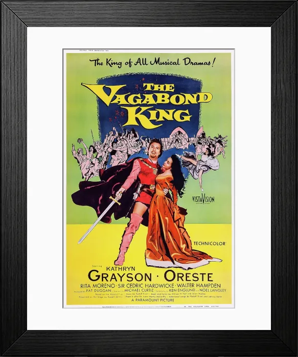 Framed Print : THE VAGABOND KING, US poster art, from left: Oreste Kirkop, Kathryn Grayson, 1956 Framed Print : THE VAGABOND KING, US poster art, from left: Oreste Kirkop, Kathryn Grayson, 1956