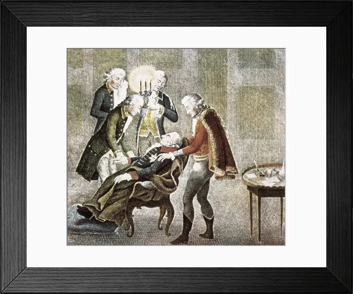 Framed Print : FREDERICK II 'the Geat' (1712-1786). Death of Frederick II the Great II in the Palace of Sanssouci (August 17, 1786). Etching. AISA / Everett Collection**US SALES ONLY**