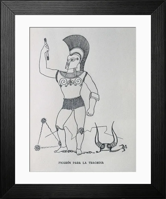 Framed Print : ALBERTI, Rafael (1902-1999); CERVANTES SAAVEDRA, Miguel de (1547-1616). Illustration for the tragedy