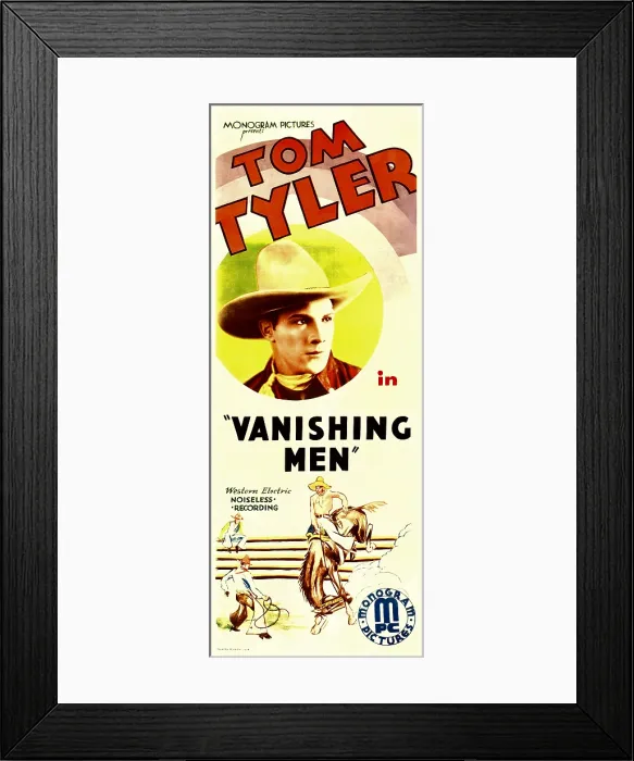 Framed Print : VANISHING MEN, Tom Tyler on insert poster, 1932