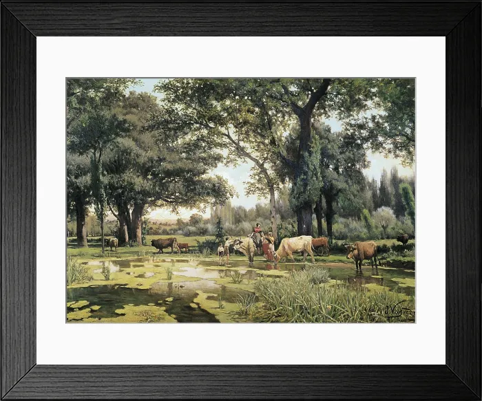 Framed Print : VAYREDA i VILA, Joaquim (1843-1894). The Summer. 1880s. Oil on canvas. SPAIN. Barcelona. National Art Museum of Catalonia. AISA / Everett Collection**US SALES ONLY**