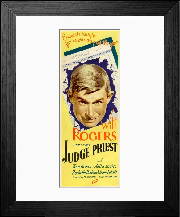 Framed Print : JUDGE PRIEST, Will Rogers, 1934, TM and Copyright 20th Century Fox Film Corp. All rights reserved. / courtesy Everett Collection