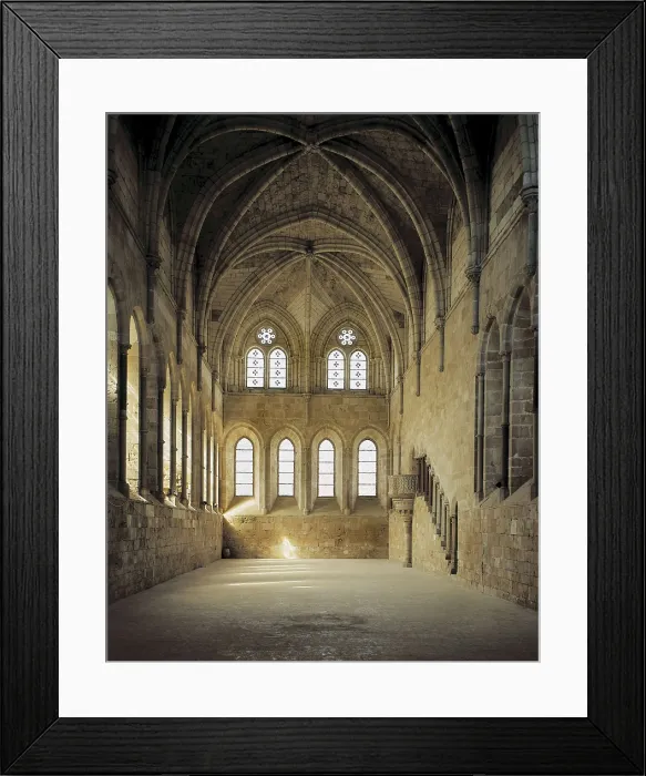 Framed Print : Monastery of Santa Maria de Huerta. 12th c. SPAIN. Santa Mara de Huerta. Monastery of Santa Mara de Huerta. Refectory (1215). Cistercian art. Architecture Framed Print : Monastery of Santa Maria de Huerta. 12th c. SPAIN. Santa Mara de Huerta. Monastery of Santa Mara de Huerta. Refectory (1215). Cistercian art. Architecture