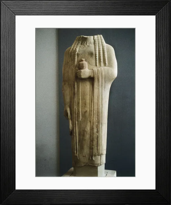Framed Print : Kore. 6th c. BC. Archaic Greek art. Sculpture on marble. GREECE. Athens. Acropolis. Acropolis Museum. AISA / Everett Collection**US SALES ONLY**