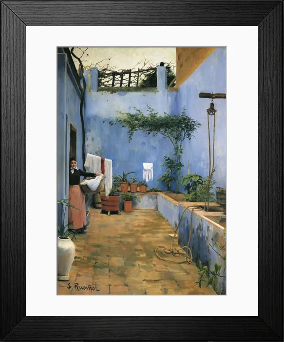 Framed Print : RUSIOL i PRATS, Sainttiago (1861-1931). The Blue Courtyard. 1892. Modernism. Oil on canvas. SPAIN. Monistrol de Montserrat. Museum of Montserrat Framed Print : RUSIOL i PRATS, Sainttiago (1861-1931). The Blue Courtyard. 1892. Modernism. Oil on canvas. SPAIN. Monistrol de Montserrat. Museum of Montserrat