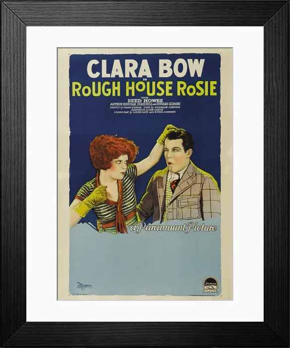 Framed Print : ROUGH HOUSE ROSIE, poster art, from left: Clara Bow, Reed Howes, 1927