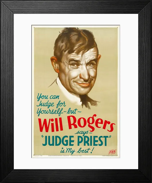 Framed Print : JUDGE PRIEST, Will Rogers, 1934, TM and Copyright 20th Century Fox Film Corp. All rights reserved. / courtesy Everett Collection