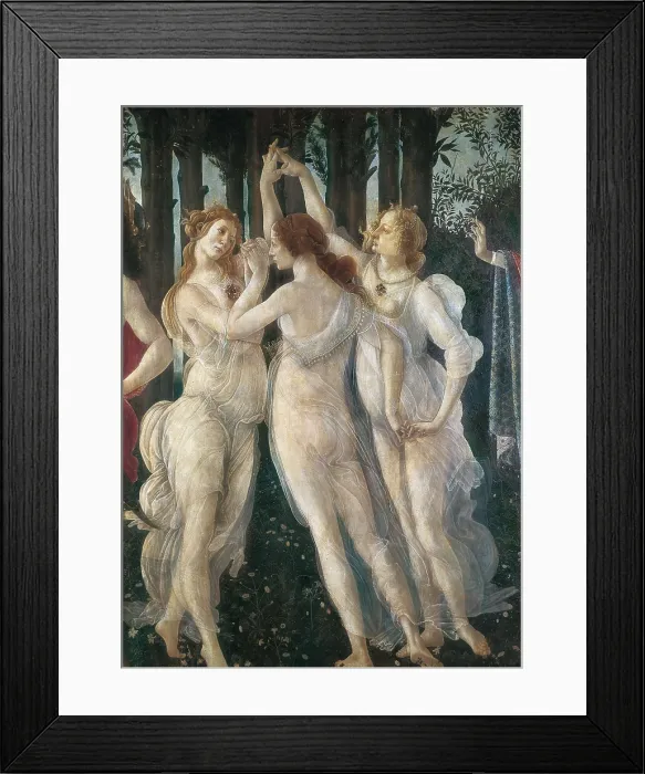 Framed Print : AISA / Everett Collection BOTTICELLI, Alessandro di Mariano dei Filipepi, also called Sandro (1445-1510). The Spring. ca. 1481. Central detail, the Three Graces