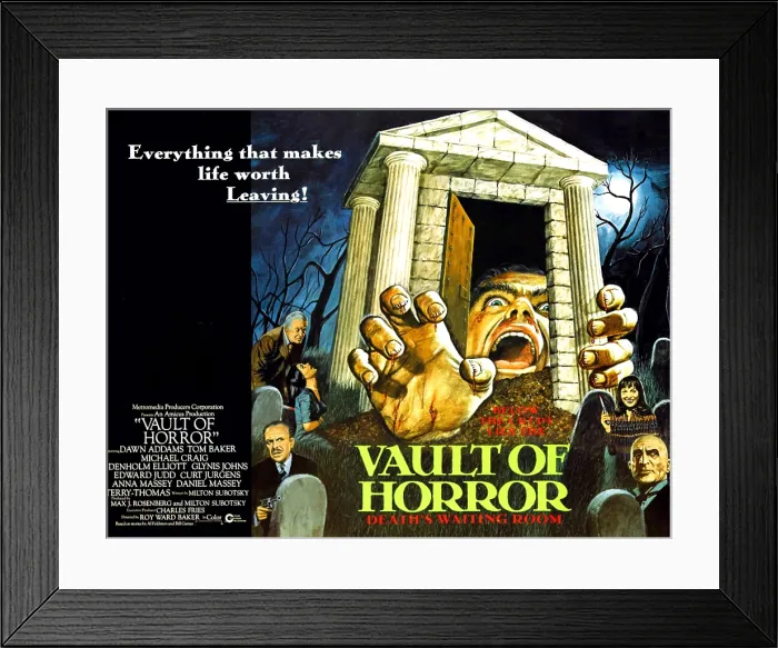 Framed Print : THE VAULT OF HORROR, center right: Anna Massey, bottom left: Terry-Thomas on poster art, 1973