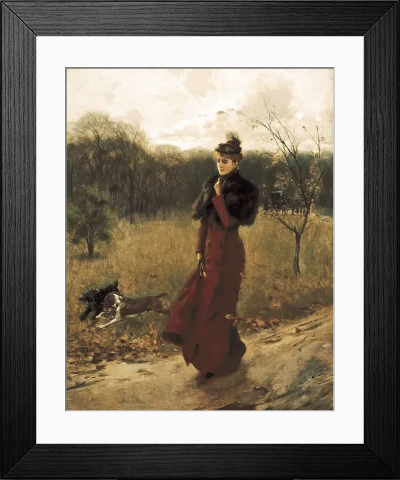 Framed Print : BOLDINI, Giovanni (1842-1931). Walk through the Park. beg. 20th c. Impressionism. Oil on canvas. ITALY. Naples. National Museum of Capodimonte