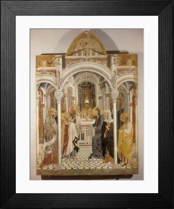 Framed Print : GIOVANNI DI PAOLO (1402-1482). Presentation of Jesus in Temple. 15th c. Sienese school. Renaissance art. Quattrocento. Oil on wood. ITALY. Siena. Pinacoteca Nazionale di Siena