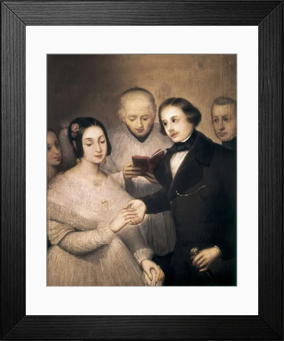 Framed Print : GUTIERREZ DE LA VEGA, Jos (1791-1865). The Romantic Wedding. Romanticism. Oil on canvas. SPAIN. Madrid. Romantic Museum. AISA / Everett Collection**US SALES ONLY**