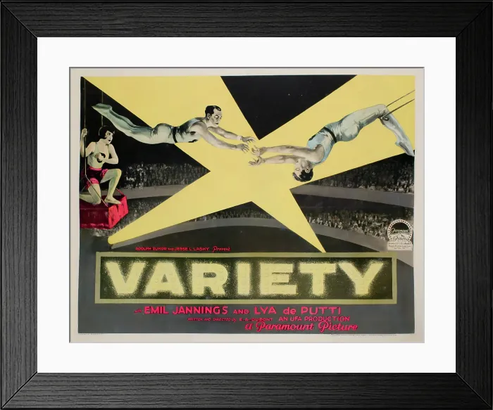 Framed Print : VARIETE (aka VARIETY, aka JEALOUSY), Lya De Putti, Emil Jannings, 1925 Framed Print : VARIETE (aka VARIETY, aka JEALOUSY), Lya De Putti, Emil Jannings, 1925
