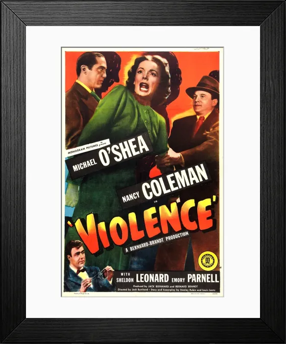 Framed Print : VIOLENCE, US poster, Nancy Coleman (center), 1947