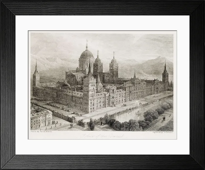 Framed Print : Royal Monastery of San Lorenzo del Escorial (19th c.). Litography. SPAIN. Madrid. National Library. AISA / Everett Collection**US SALES ONLY**