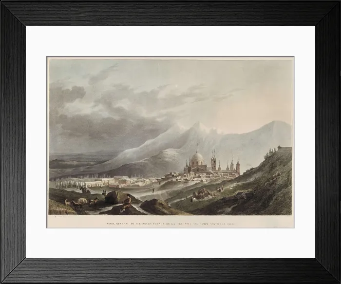 Framed Print : Royal Monastery of San Lorenzo del Escorial (19th c.). Litography. SPAIN. Madrid. Municipal Museum. AISA / Everett Collection**US SALES ONLY**