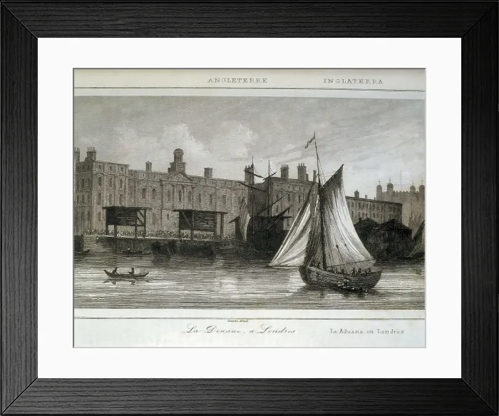 Framed Print : London. Custom's House. Engraving. SPAIN. Barcelona. Biblioteca de Catalunya (National Library of Catalonia). AISA / Everett Collection**US SALES ONLY**
