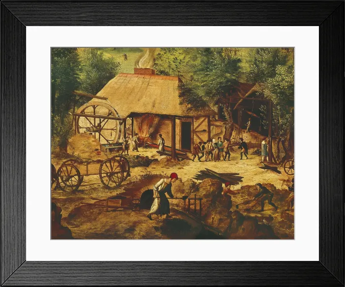 Framed Print : MET DE BLES, Henri (1480-1550). The Coppermine. 1st half 16th c. Flemish art. Oil. CZECH Rep.. Prague. Anton Dvorak Museum. AISA / Everett Collection**US SALES ONLY**