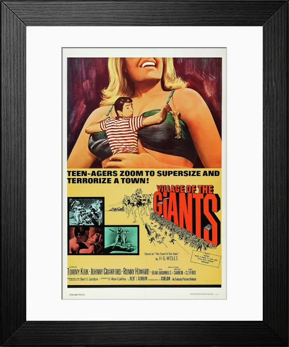Framed Print : VILLAGE OF THE GIANTS, US poster art, Tommy Kirk, (center), 1965