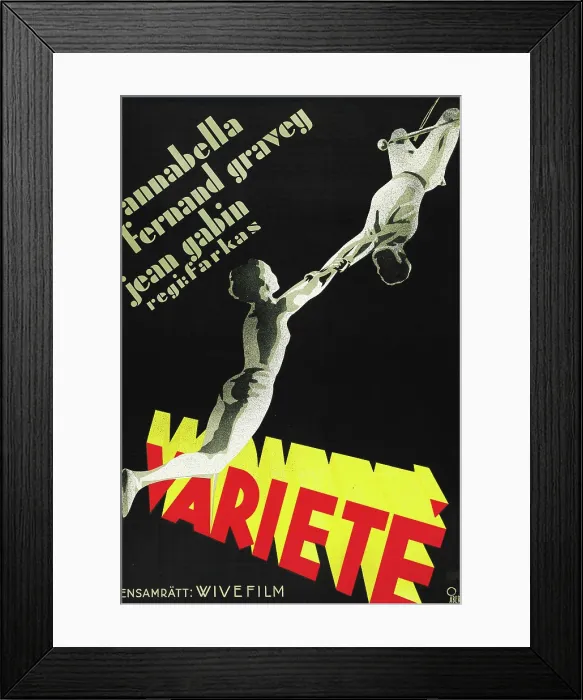 Framed Print : VARIETES, (aka VARIETE), Swedish poster art, 1935