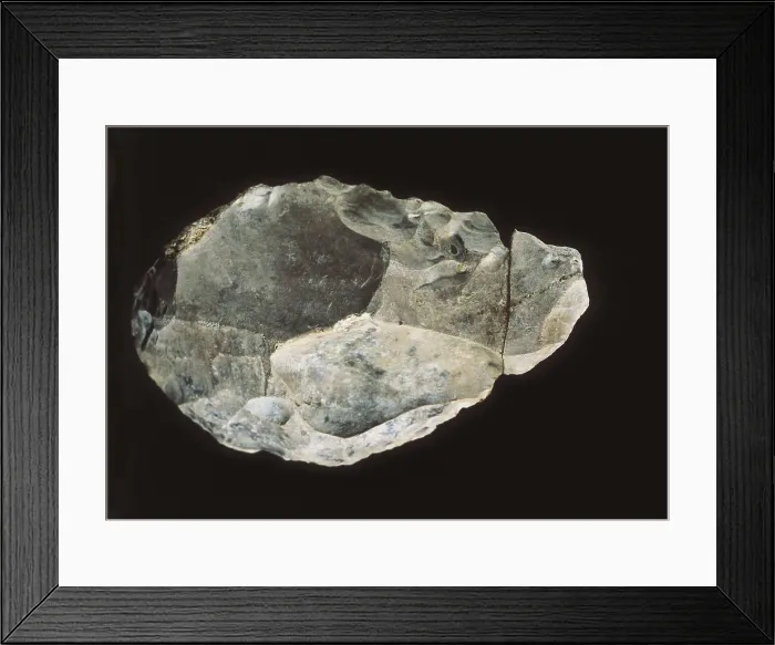 Framed Print : Silex bifacial ax. Upper Paleolithic. SPAIN. Balaguer. Comarcal Museum of La Noguera. Proc: SPAIN. Balaguer. AISA / Everett Collection**US SALES ONLY**