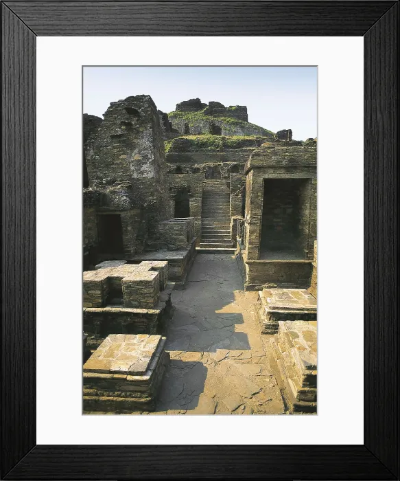 Framed Print : PAKISTAN. NORTH-WEST FRONTIER PROVINCE. The Buddhist monastic complex of Takht-i-Bahi or Throne of Origins (1st c.). Courtyard of stupas. AISA / Everett Collection**US SALES ONLY**