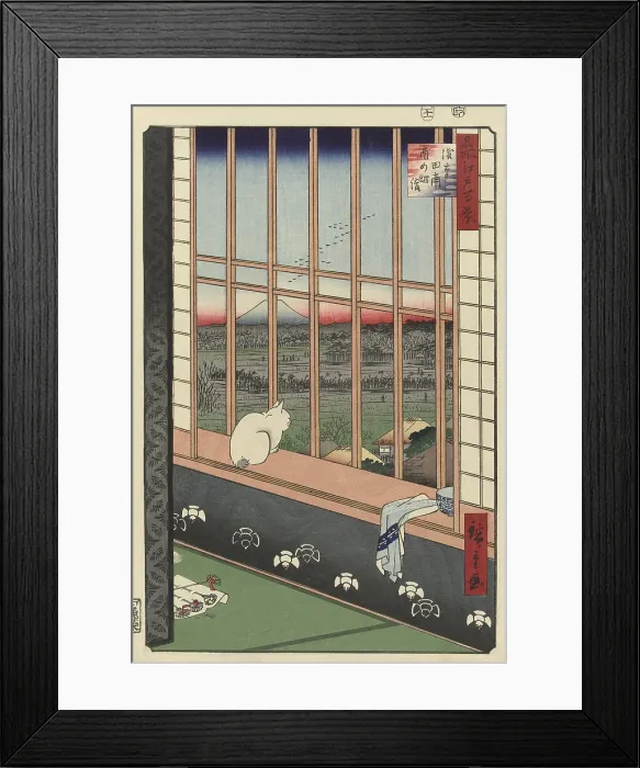 Framed Print : Temple procession to Torinomachi in the Rice Fields of Asakusa, by Hiroshige 1st and Utagawa, 1857, Japanese woodcut Framed Print : Temple procession to Torinomachi in the Rice Fields of Asakusa, by Hiroshige 1st and Utagawa, 1857, Japanese woodcut