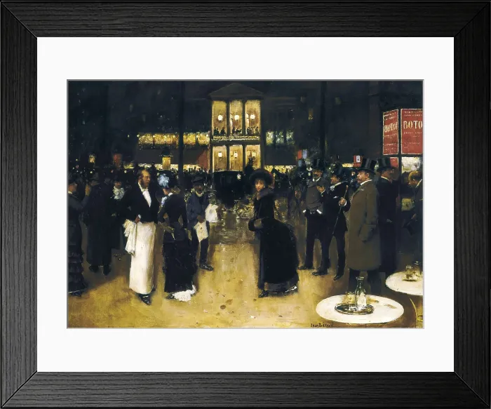 Framed Print : BERAUD, Jean (1849-1935). The Boulevard at Night, in front of the Variety Theatre. ca. 1883. Modernism. Oil on canvas. FRANCE. Paris. Muse Carnavalet (Carnavalet Museum)
