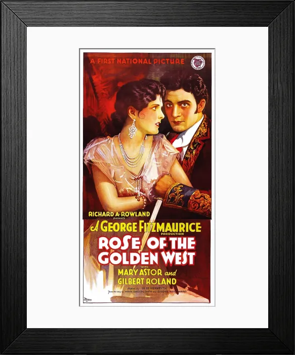 Framed Print : ROSE OF THE GOLDEN WEST, l-r: Mary Astor, Gilbert Roland on poster art, 1927 Framed Print : ROSE OF THE GOLDEN WEST, l-r: Mary Astor, Gilbert Roland on poster art, 1927