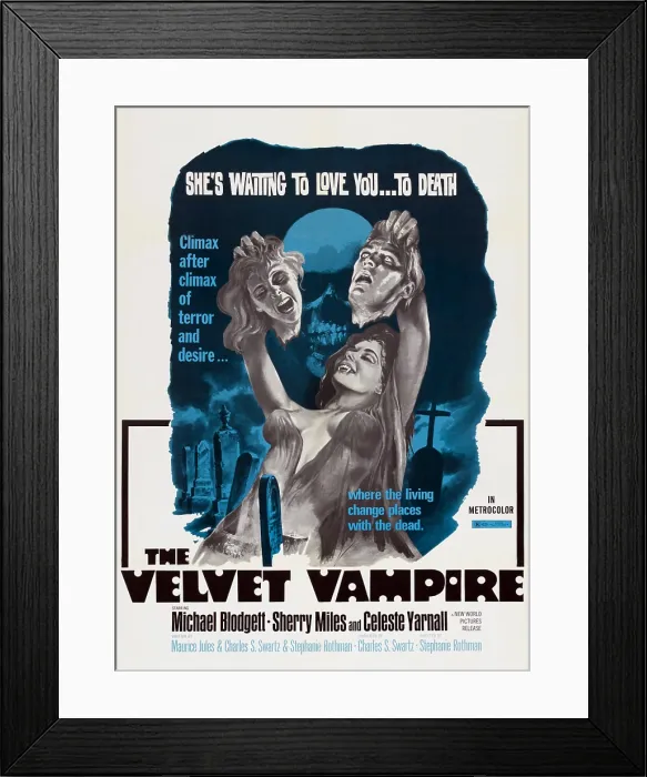 Framed Print : THE VELVET VAMPIRE, poster art, 1971
